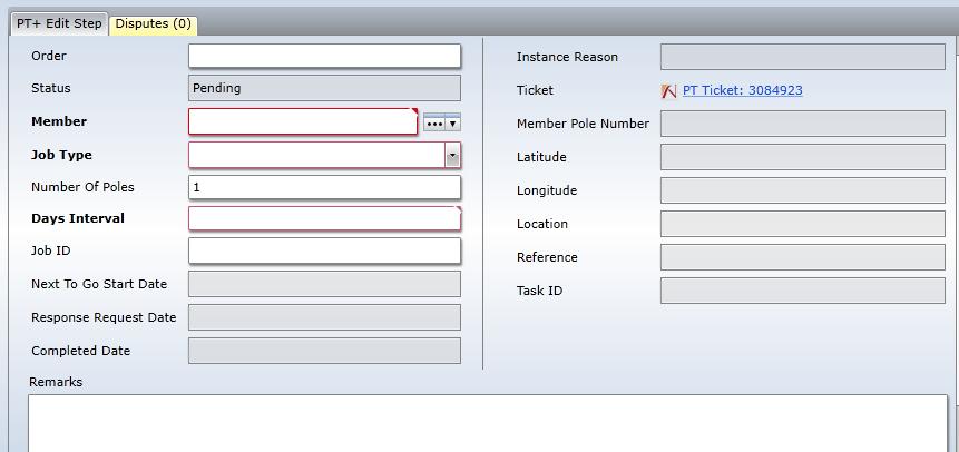 PT+ Ticket Step Fields Order Status Allows the user to number the step. If left blank the system will number your steps in sequential order. Defaults to Pending for all newly created steps.