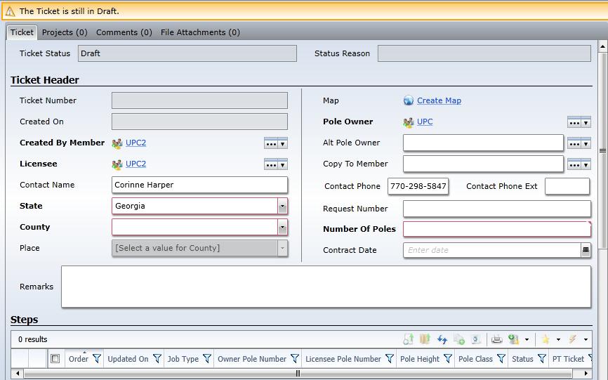 PA Module PA Ticket Header Fields NOTE: If an application crosses state lines, create one ticket for each member state.