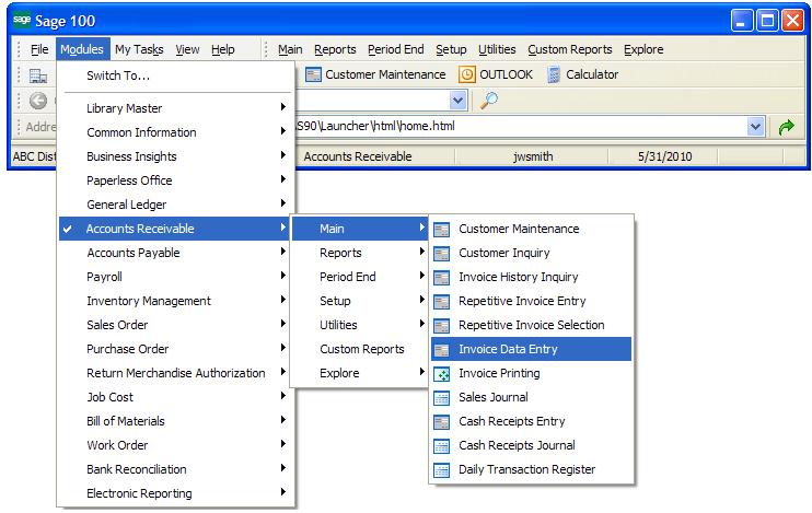 Classic Desktop Modules Menu The Modules menu allows you to select any of the tasks that are installed on your system.