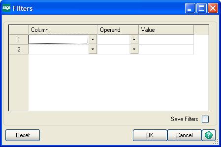 Using the Lookup's Basic Features For instructions on this button, See Filtering the Lookup Criteria on page 55. Operand 5 Select an item from the list box and click Select.