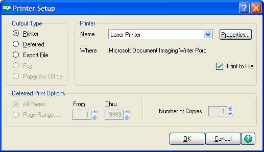 Printing Reports, Listings, or Forms 4 In the Export dialog box, in the Format field, select the file type for exporting.
