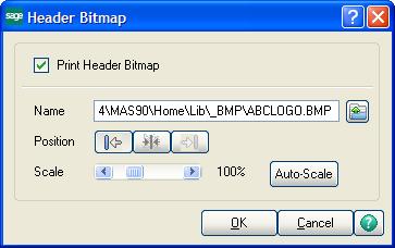 For more information, see Background (Bitmap) in the Help system. 6 In the Report Format Maintenance window, click OK to save your report settings.