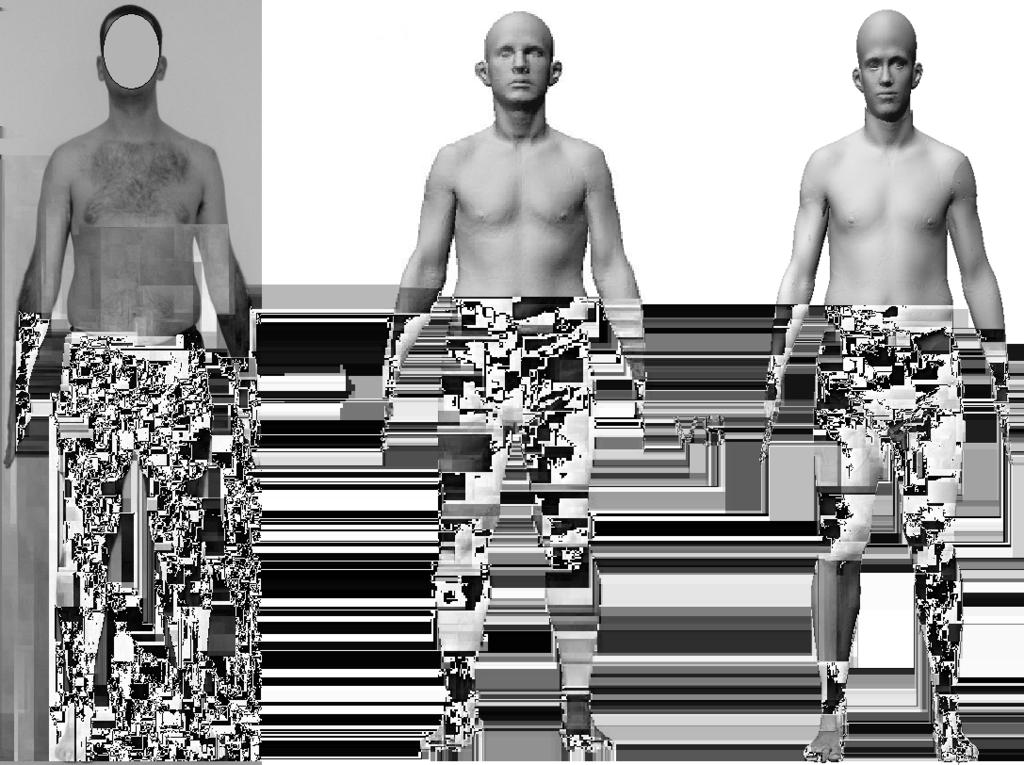 Figure 8. Reconstruction results for a Caucasian (from left to right): the input photograph, whole-body reconstruction result and segmented-body reconstruction result. Figure 9.