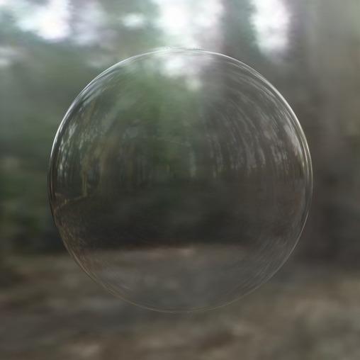 Hollow glass sphere viewed through a vertical linear polarizer (brightened to match original intensity).