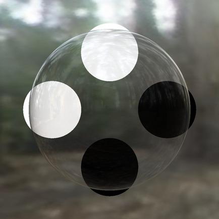Figure 5. Hollow sphere with black and white circles for contrast.