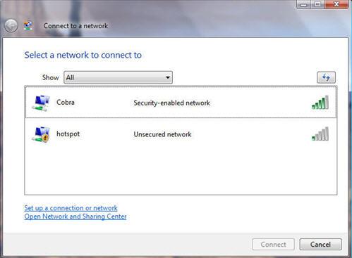 3. At the next screen, Vista will attempt to connect to your wireless router or access