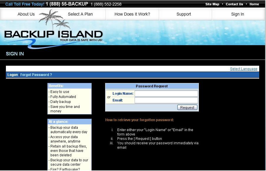 8 Web Features The Backup Island website provides you access to some additional features that are not available in the Backup Island software. This chapter describes each of these features in details.