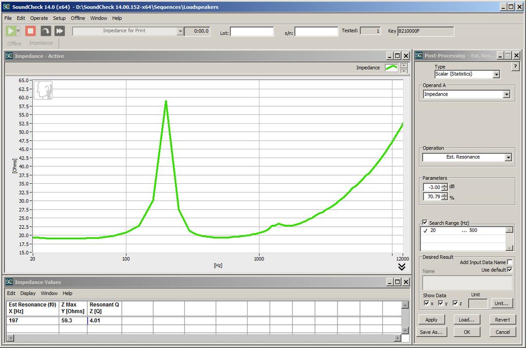 Thiele-Small parameters with equation editor for added mass method Time Frequency Analysis Detailed signal analysis is carried out simultaneously in both the time and frequency domain, which is ideal