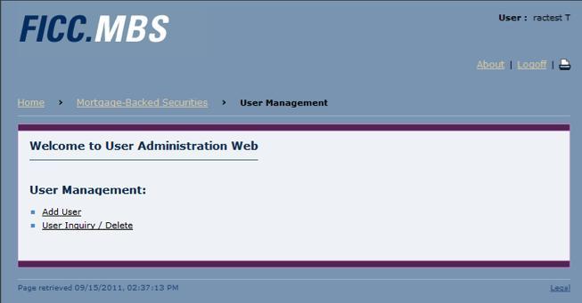 3. ADD NEW USER Figure 2: User Management menu page 3. ADD NEW USER In the toolbar on the Home Page, click on Site Administration, Manage User Access, and Add User (Figure 1).