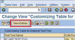 Registering Certify as a Third-Party Test Tool To register Worksoft Certify as a third-party test tool: 1 From the Change View Customizing Table for External Test Tool screen,