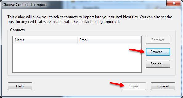 Trusted Certificates. In that window, select Trusted Certificates and click the Import button.