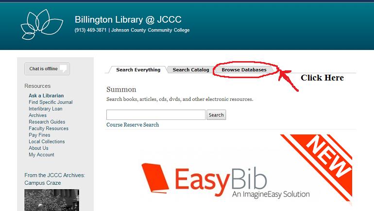 Step 5: Choosing a Database After clicking on Find articles: