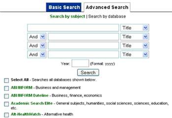 query Basic Search & Advanced Search Users have the choice of starting with a Basic Search or an Advanced Search.