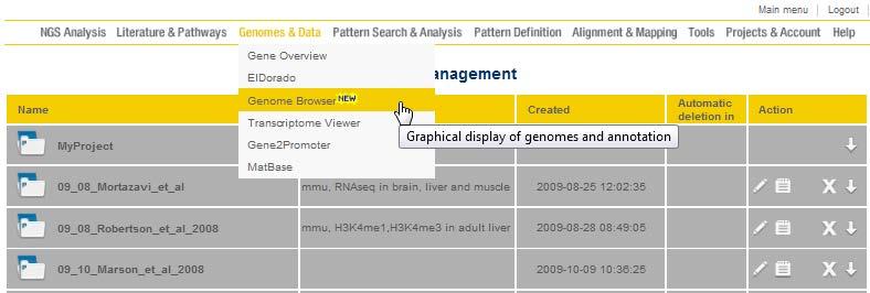 Getting started Getting started Genome Browser is part of the Genomatix