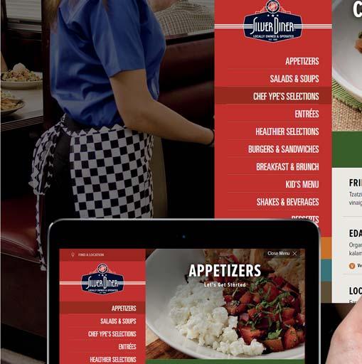 The Ai team worked closely with Silver Diner to deliver as rich of a user experience as