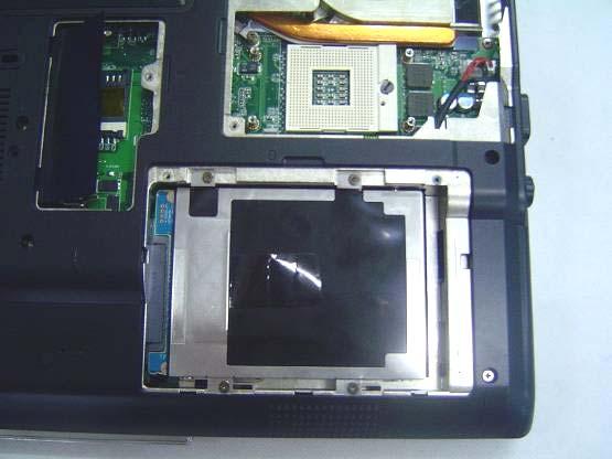 Remove 2 screws here, open HDD