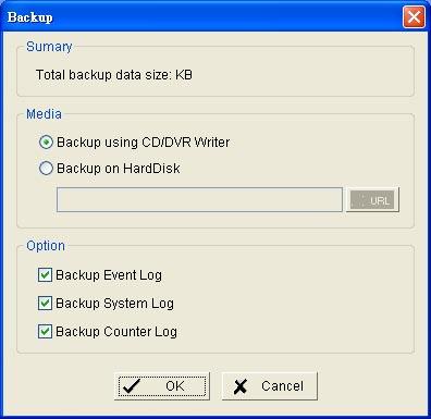 Config Backup Step 7 Step 7: Click the Backup icon and you can see the size of the file.