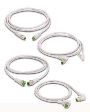 Accessories: Extension Cables Extension cables with quick-disconnect plugs on each end Available extension cables include: Industry standard M8 and M screw-lock connectors Axial and right-angle