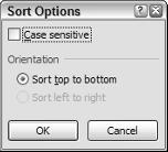 20 Part I: Where s the Beef? 3. Select the first sort key. Use the Sort By drop-down list to select the field that you want to use for sorting.
