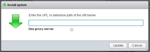 (depends on the vsphere version) Select Security Profile in the System category At the very bottom, select edit on Host Image Profile Acceptance Level Switch to Community Supported and confirm with