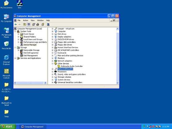 B. Choose Device Manager and click Ports(COM & LPT) in Device Manager Click Device Manager