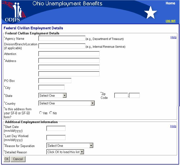 Federal Civilian Employment Details If you found your employer among the search results, the screen will be returned with agency, division/branch/ location, address, city, state, ZIP code, and