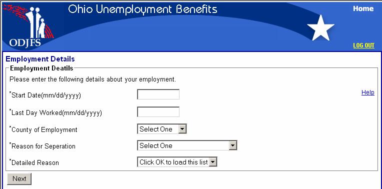 Employment Details (Only one employer in last 18 months) Enter the requested information in