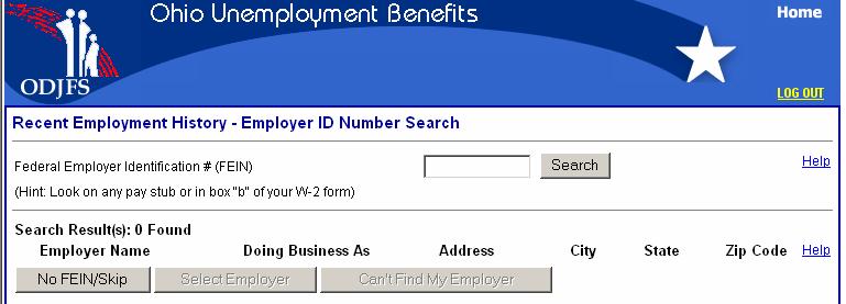 Recent Employment History Employer ID # You may search for your most recent employer using the employer s Federal Employer