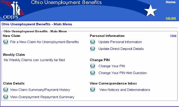 Ohio Unemployment Benefits - Main Menu Use the View Correspondence