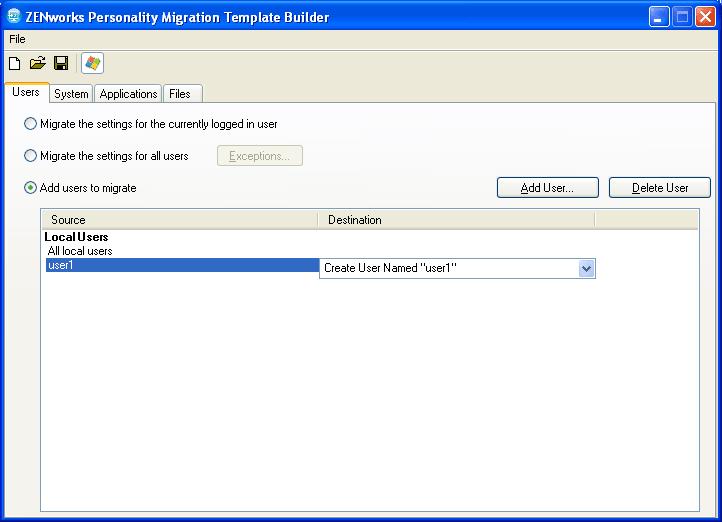Option Add users to migrate Description This option allows you to explicitly list the profiles to migrate.