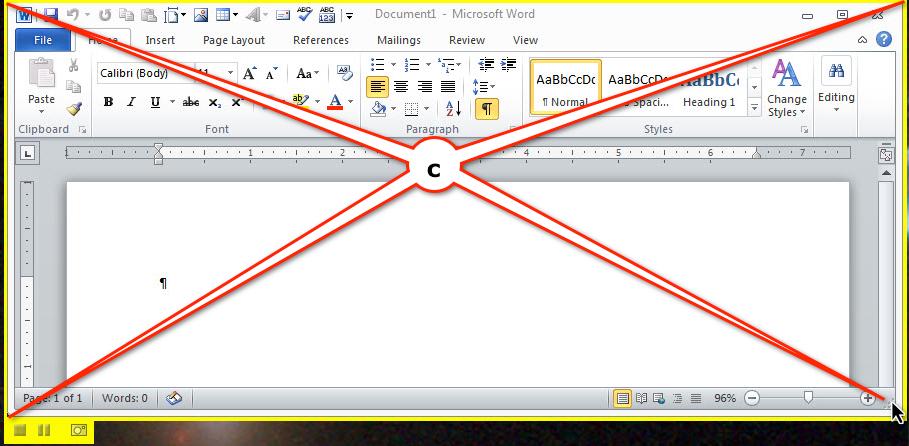 d) If you choose to share your desktop, a yellow outline box will appear around the desktop.