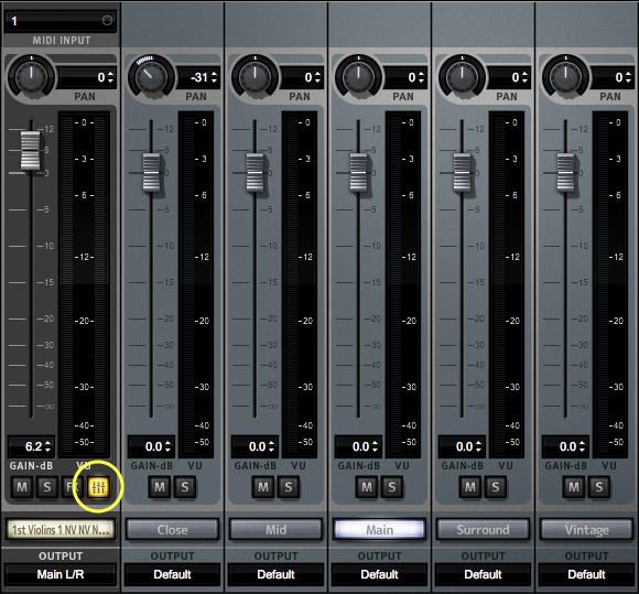 The Sub-Mixer Channels For Instruments that contain multiple microphone positions, a Sub-Mixer button will appear to the right of the mute, solo and FX buttons.
