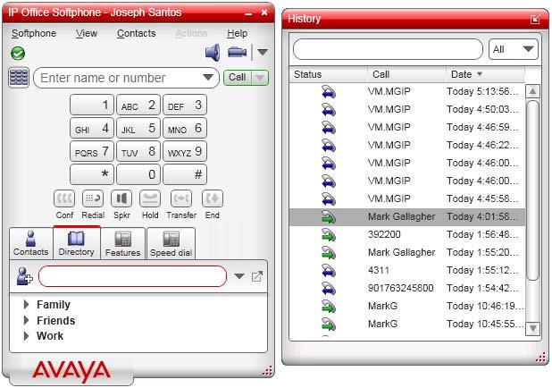 3. Dialing Tabs There are a set of additional tabs that can be displayed either as part of the main IP Office Softphone display or as separate floating windows.