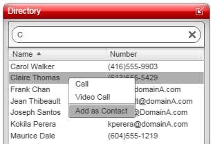 Dialing Tabs: The Directory Tab Create a Contact Right-click an entry and choose Add as Contact. The contact profile window appears, populated with all the information from the IP Office directories.