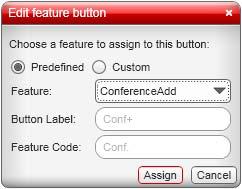 A menu with the button options appears. 2.