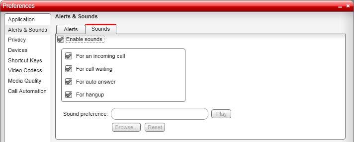 This can be a default sou8nd provided by IP Office Softphone or you can select a sound file that you want used