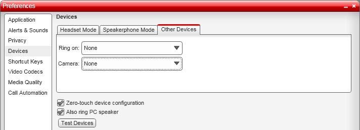 available, in which case the softphone will again automatically select the device to use.