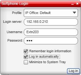 1.3 IP Office Softphone Login The Softphone Login window appears once the IP Office Softphone has been started. Introduction: Getting Ready 1.