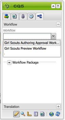 There are two (2) workflow options available on the sidekick: Girl Scouts Authoring Approval Workflow Girl Scouts Preview Workflow 4.6.1 - Council Workflow Process 1.