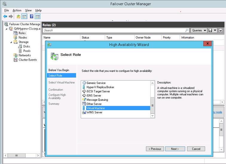 the Failover Cluster Manager. To add the OC VM in Failover Cluster Manager: 1.