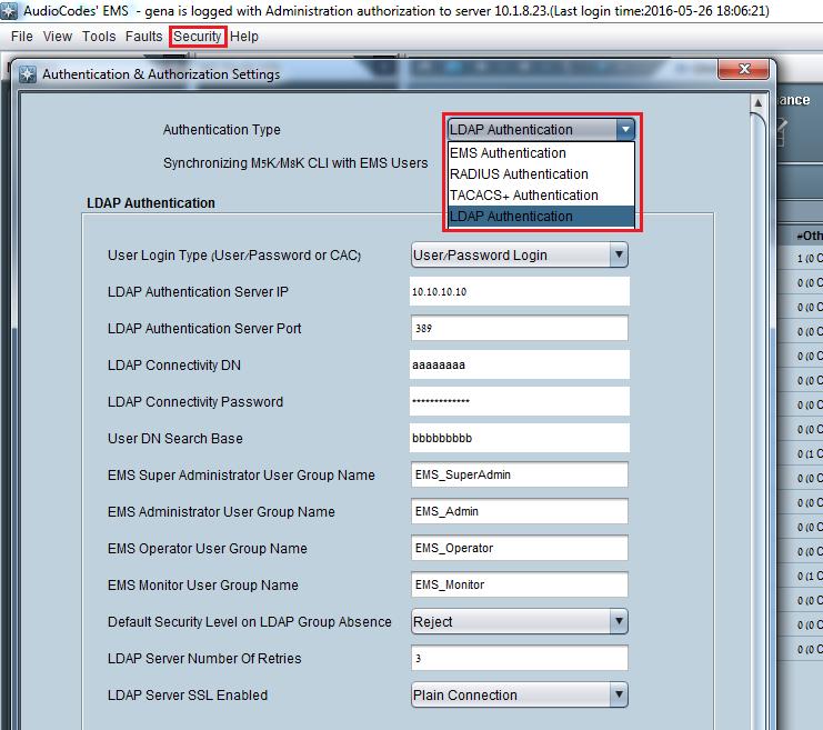 Migration Guide 11. Configure One Voice Operations Center Web Client 11.2.2 LDAP 1.