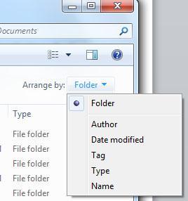 To change the way that your files and folders are displayed, within the Windows Explorer window, click the icon that you see in the image to the right in the file menu, you will then be able to