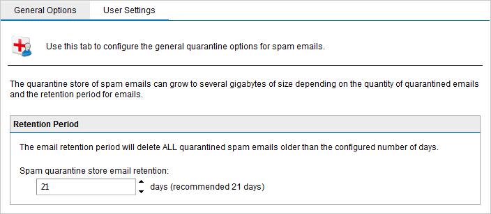 Screenshot 118: Spam Options - General Options tab 2.