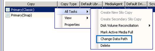 Right-click the Primary (Classic) policy and select Change Data