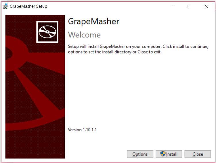 The Microsoft.NET 4.5 framework is a prerequisite for the GrapeMasher application. If you do not have it installed, the installation will attempt to download it. If the.