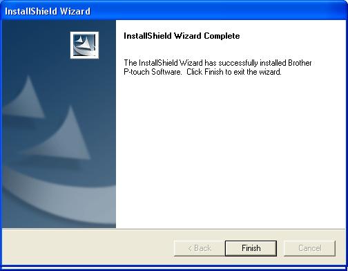 o Click the Finish button to exit the wizard. This completes the installation of P-touch Editor software, Stampcreator Express software and the printer driver for a USB connection.