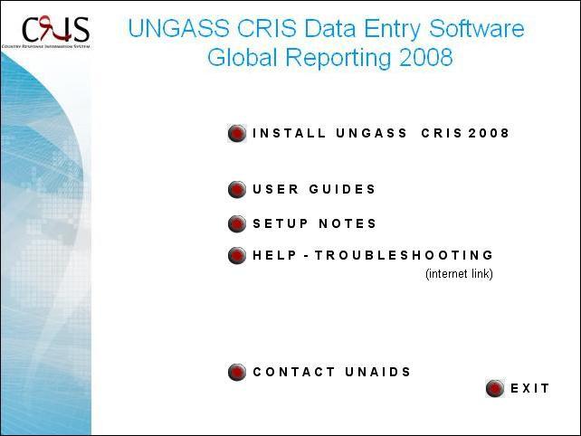 2. CONTENTS OF THE CD-ROM Insert the UNGASS Data Entry Software CD-ROM into the drive on your computer.