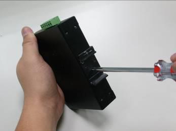 3.6.2 Wall Mount Plate Mounting To install the Industrial Ethernet Extender on the wall, please follows the instructions described below.