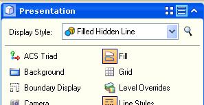 Dialogs In the Presentation section, you can choose a display style. A display style consists of a shading mode plus other settings that you can specify.