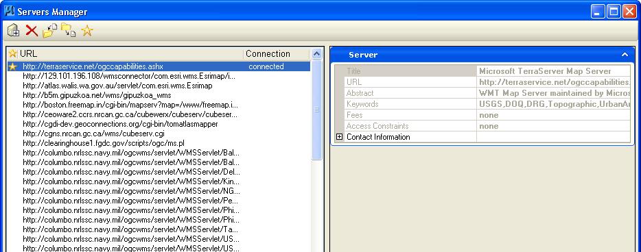 You can type or paste the URL of a known WMS server or select